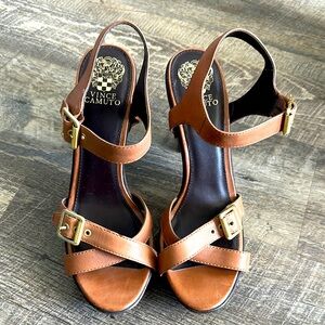 Vince Camuto Brown Strappy Sandals